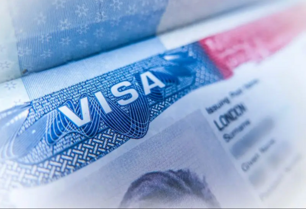 Close-up of USA Visa